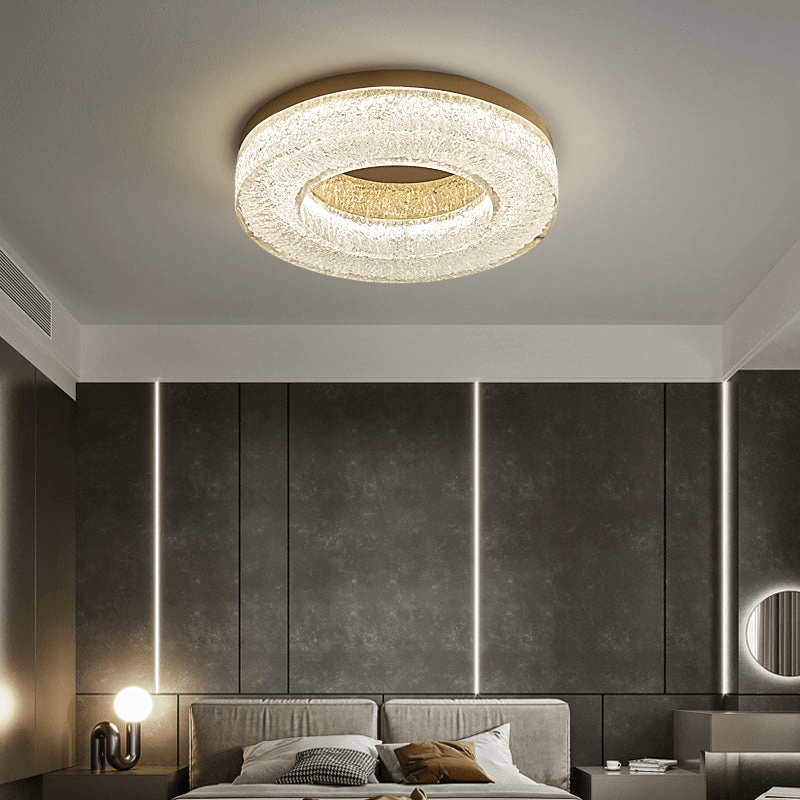 Dovira cirkelformad taklampa i harts med iskrackelerad design