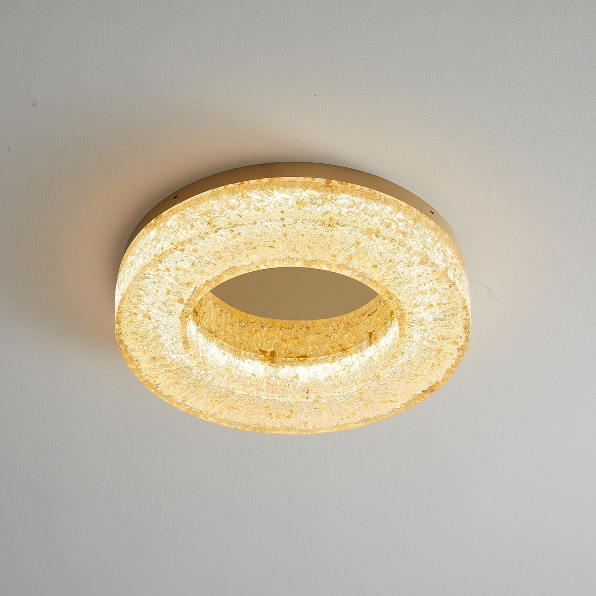 Dovira cirkelformad taklampa i harts med iskrackelerad design