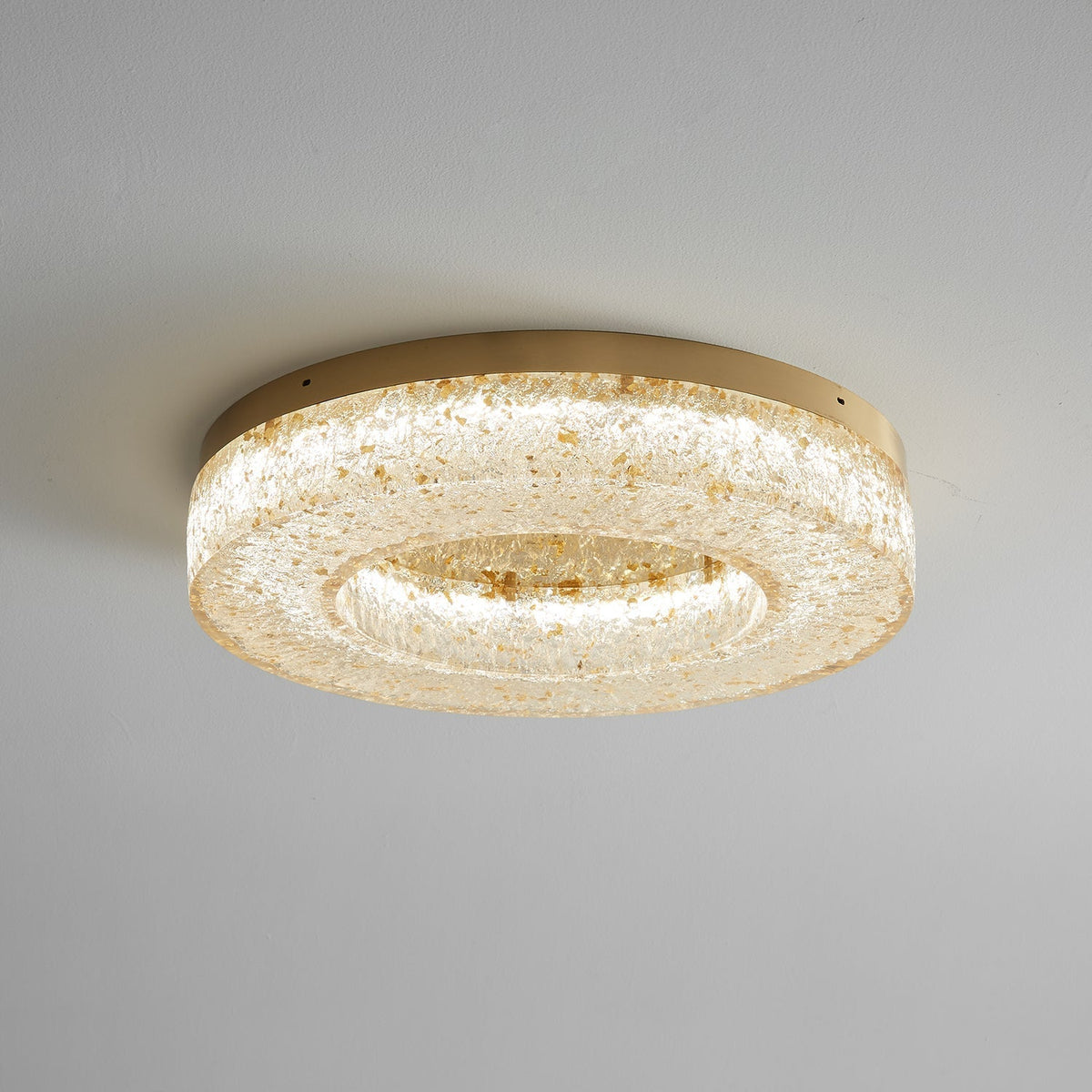 Dovira cirkelformad taklampa i harts med iskrackelerad design