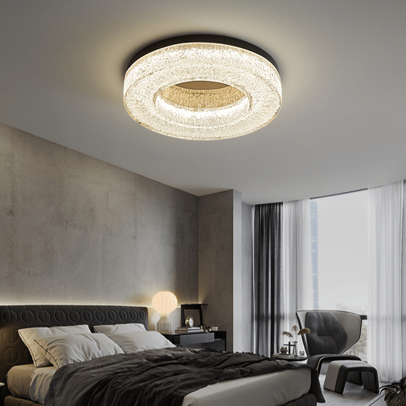 Dovira cirkelformad taklampa i harts med iskrackelerad design