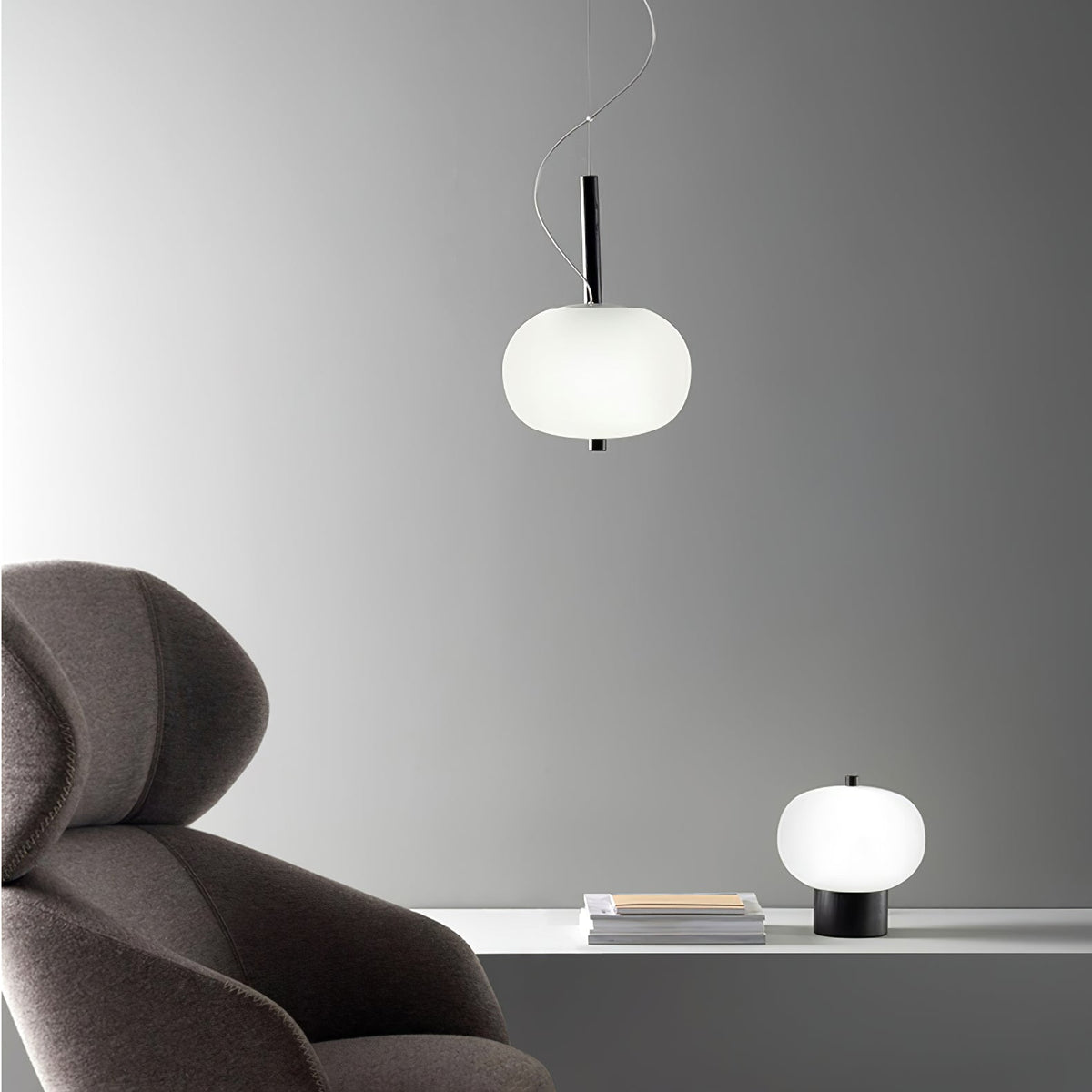 Moderne glaspendellampe Duality
