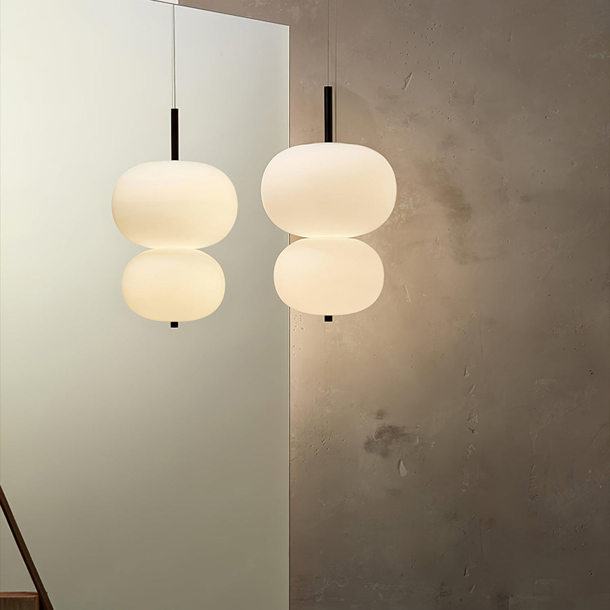 Moderne glaspendellampe Duality