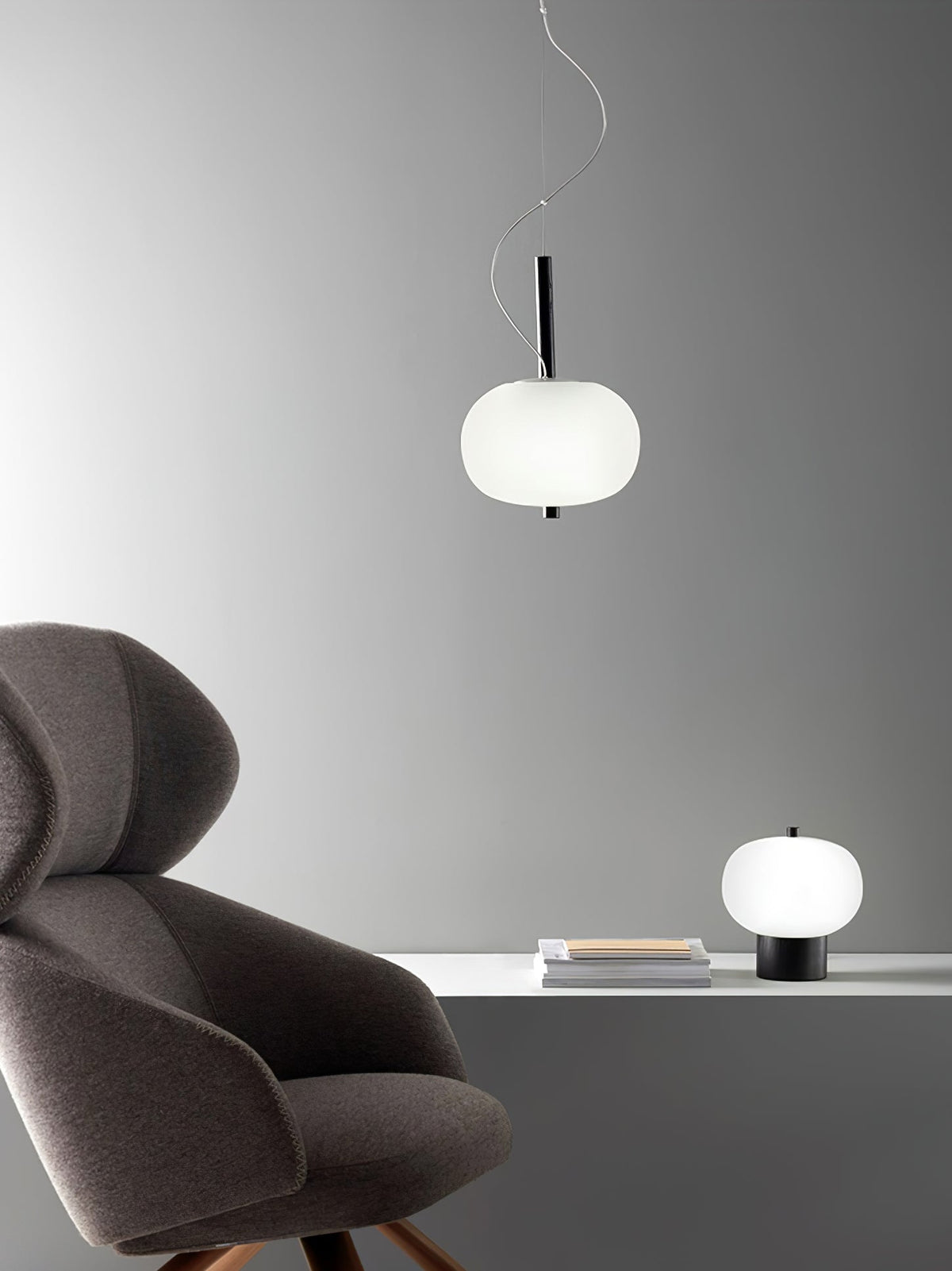 Moderne glaspendellampe Duality