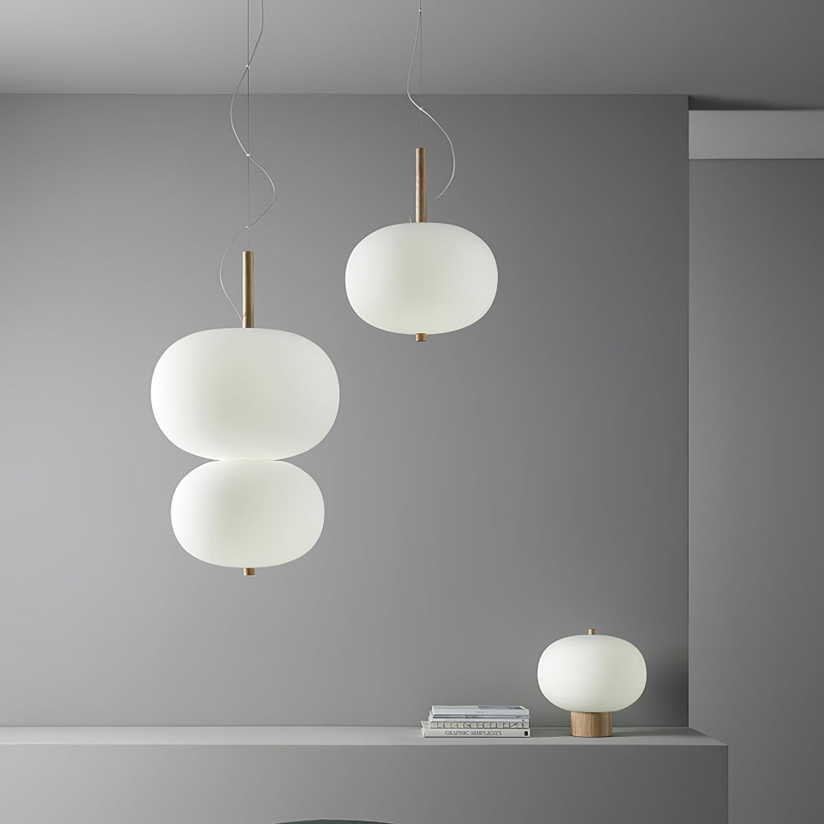 Moderne glaspendellampe Duality