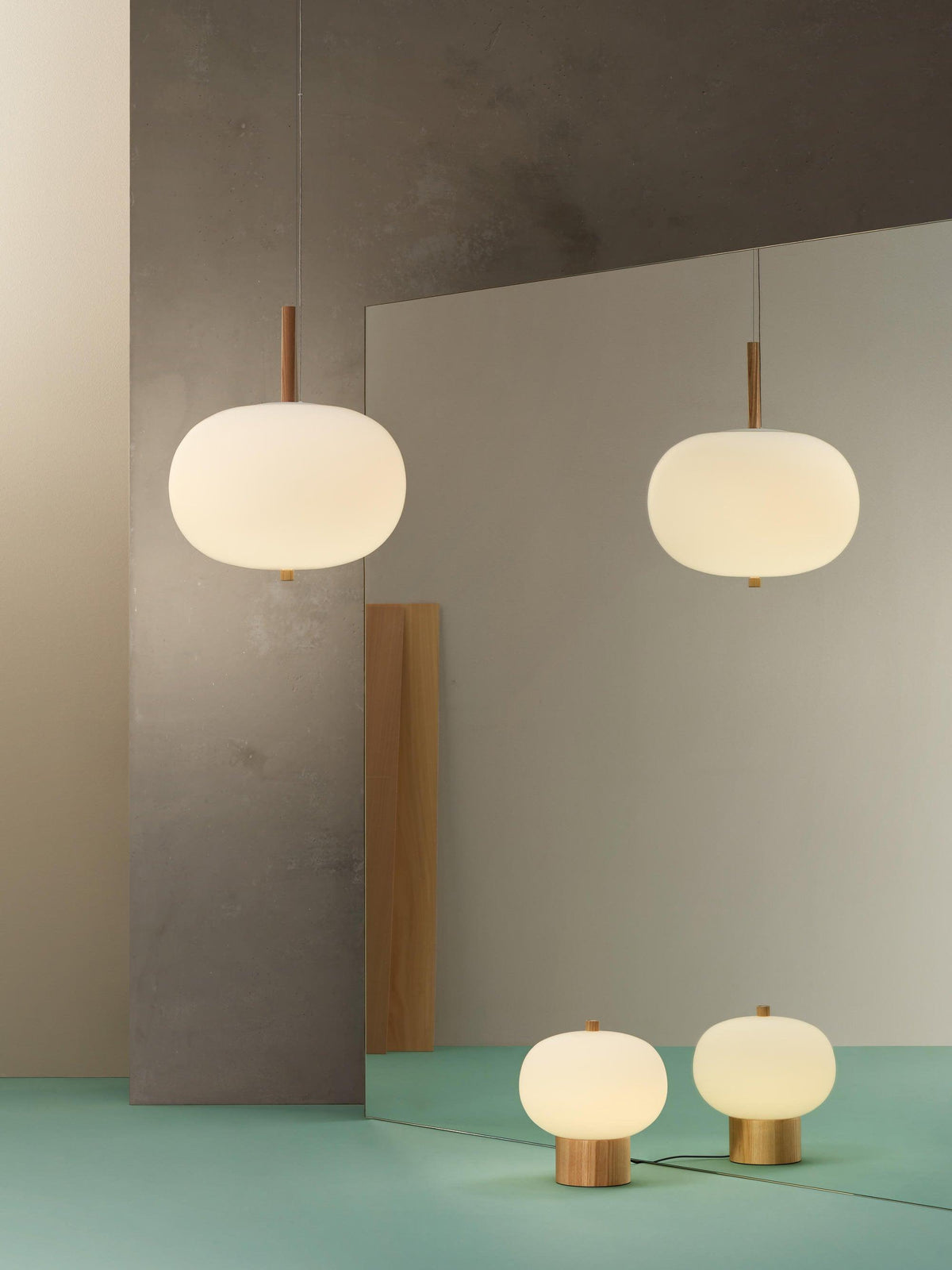 Moderne glaspendellampe Duality