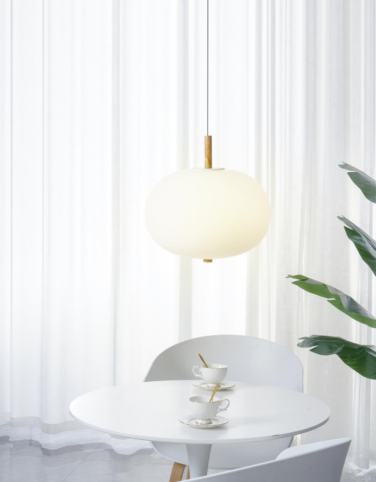 Moderne glaspendellampe Duality