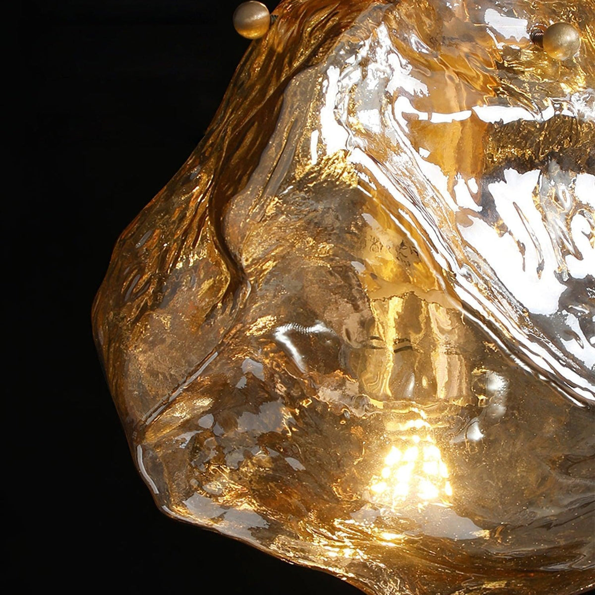 Ice Glass Pendant Light Brass