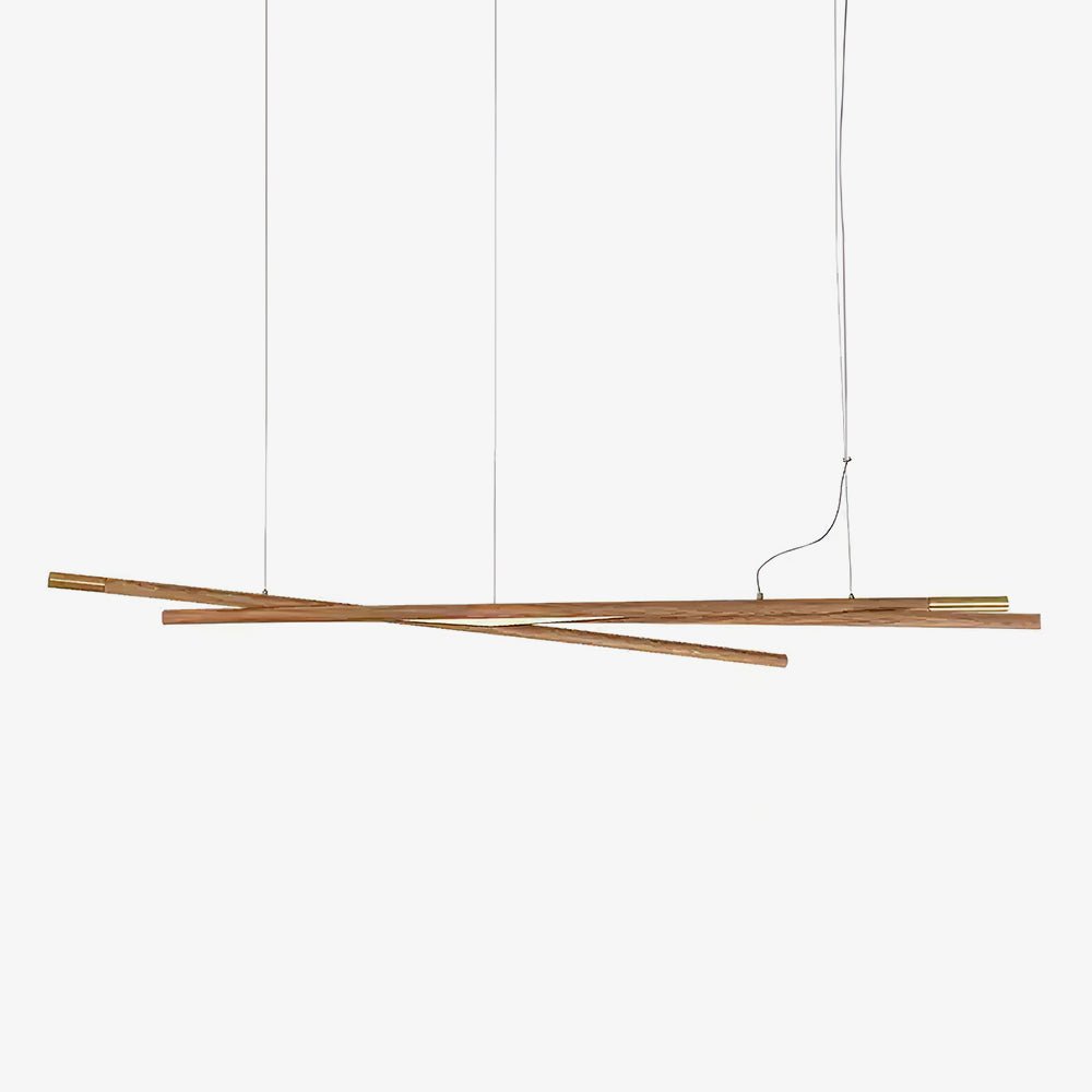 Candeeiro de teto Elvuaine de madeira linear LED