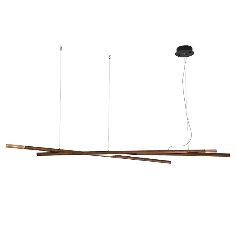 Candeeiro de teto Elvuaine de madeira linear LED