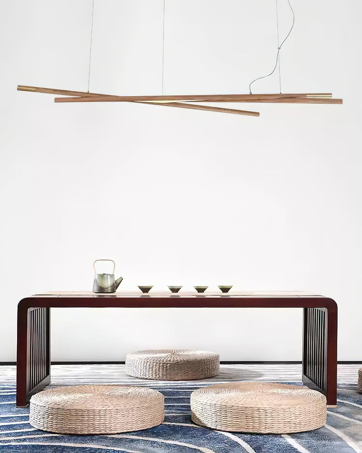 Candeeiro de teto Elvuaine de madeira linear LED