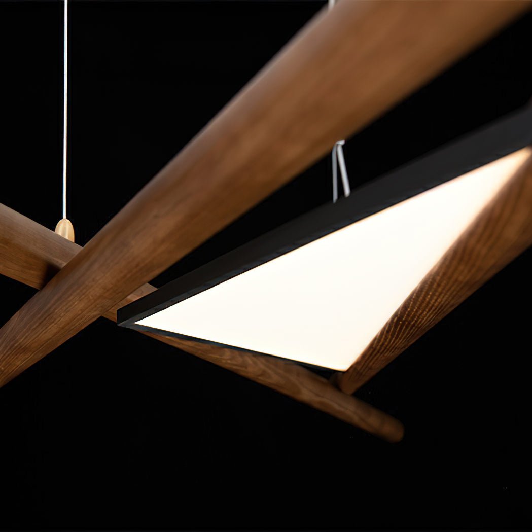 Candeeiro de teto Elvuaine de madeira linear LED