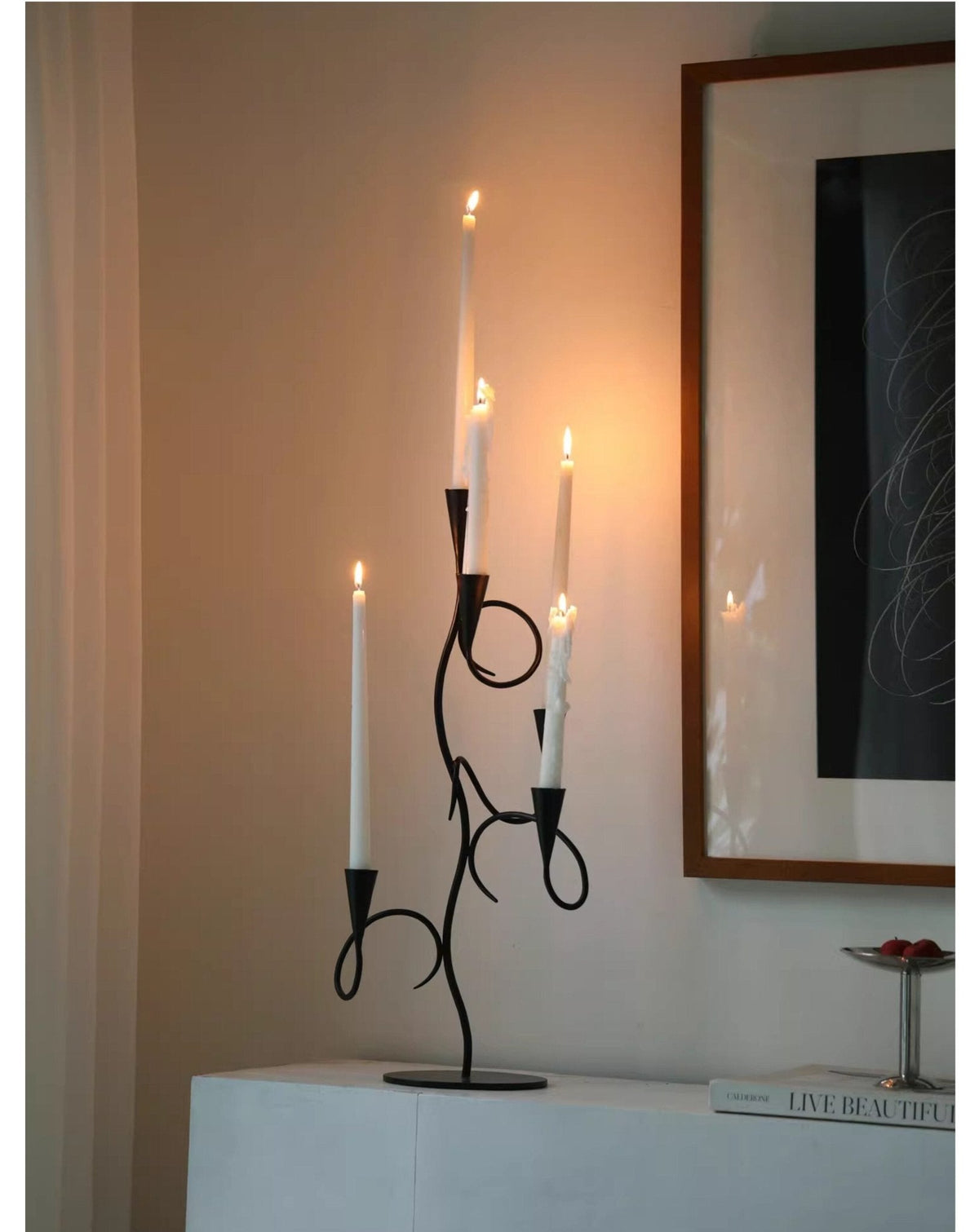 Porta-velas de ferro Orinoian Vine com vários braços