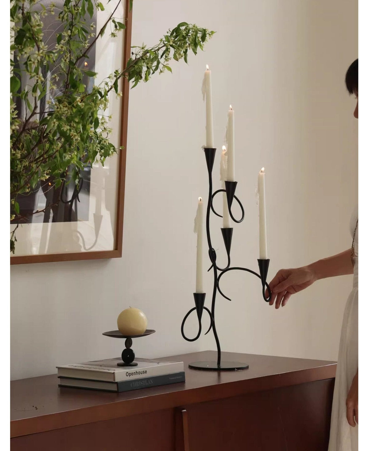 Porta-velas de ferro Orinoian Vine com vários braços