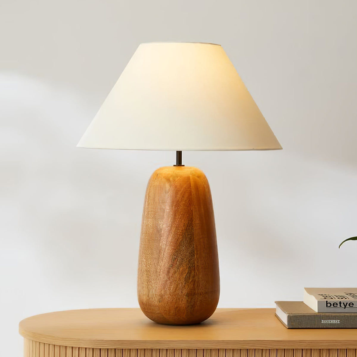 Candeeiro de mesa em madeira Lindenier