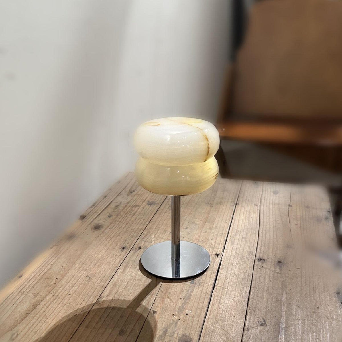 Nivaraine-alabasterbordlampe i donutform