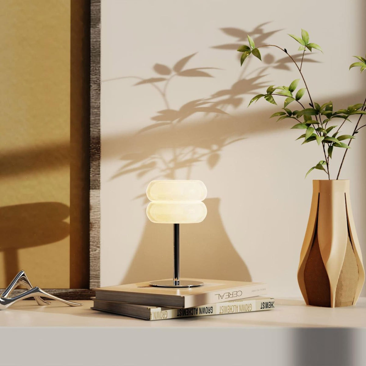 Nivaraine-alabasterbordlampe i donutform