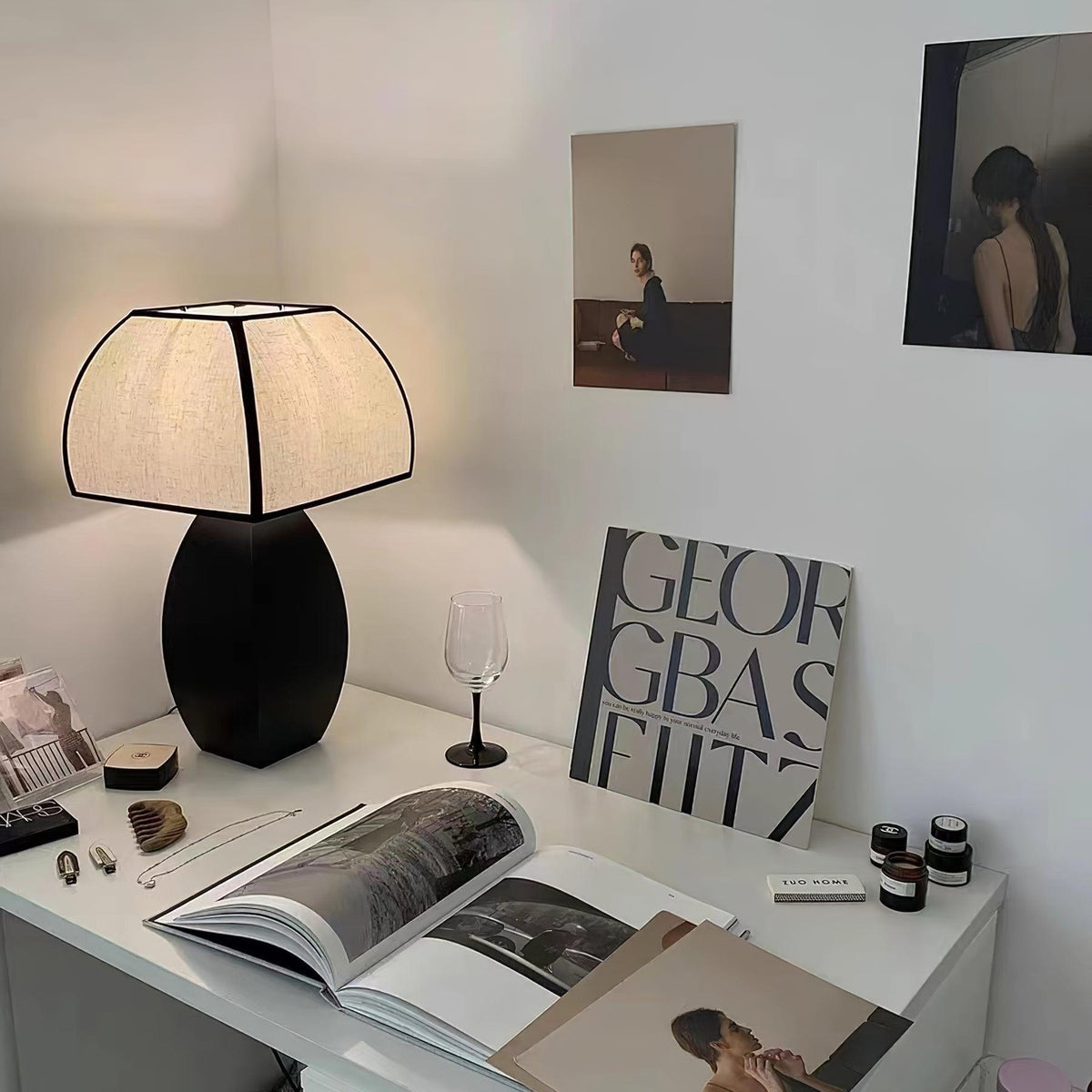 Alux minimalistisk bordslampa i tyg