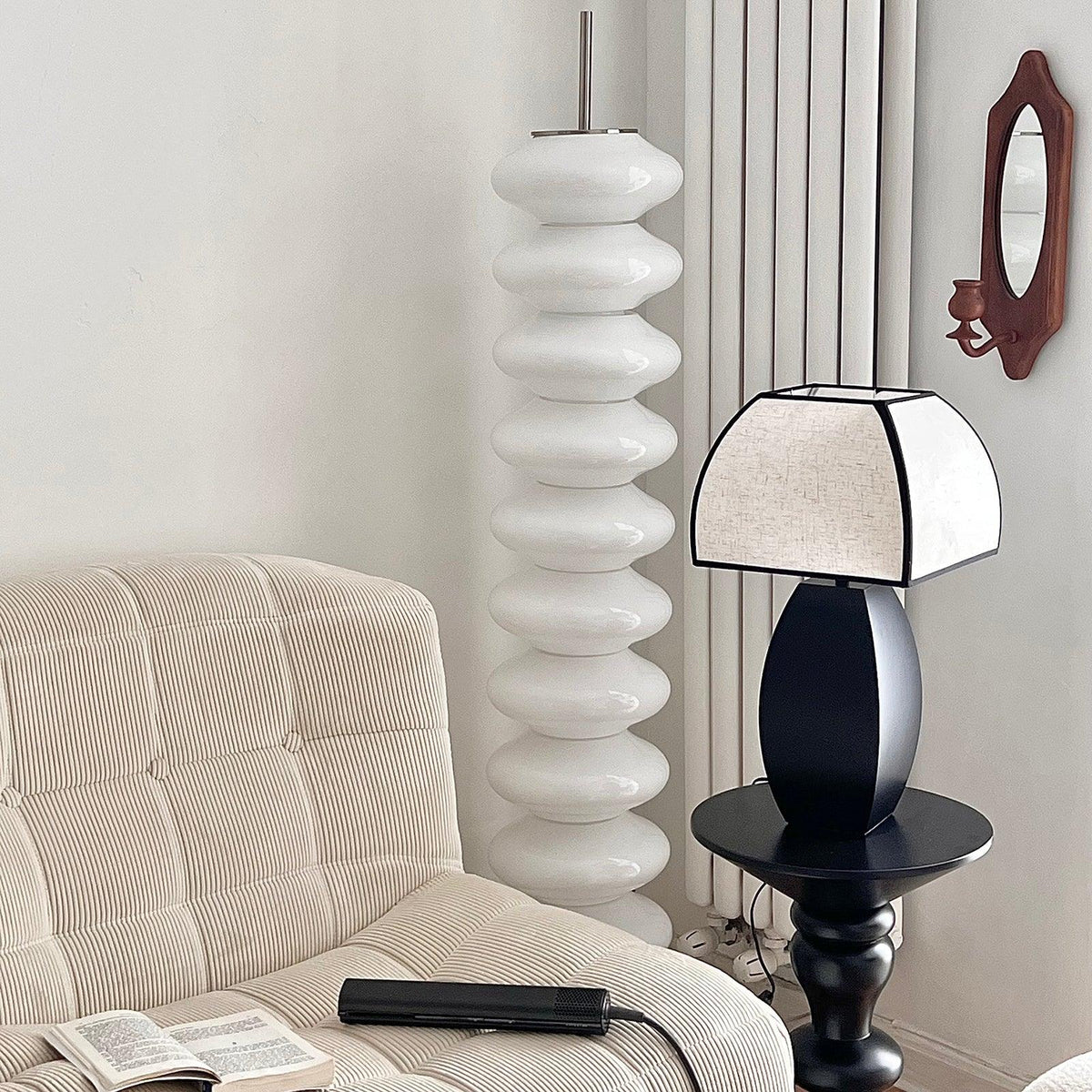 Alux minimalistisk bordslampa i tyg