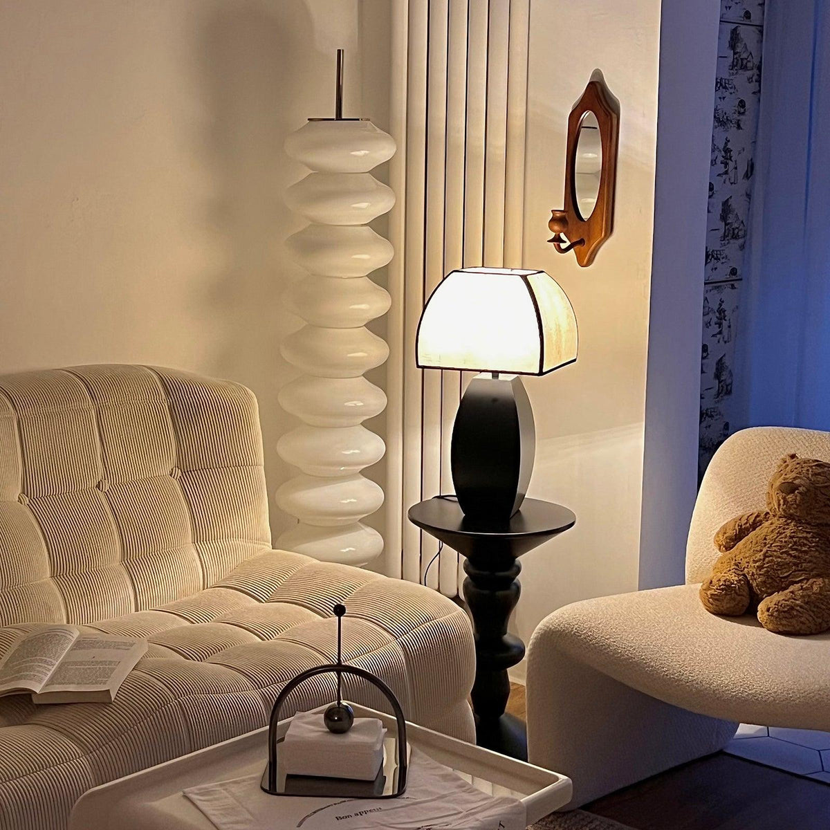 Alux minimalistisk bordslampa i tyg