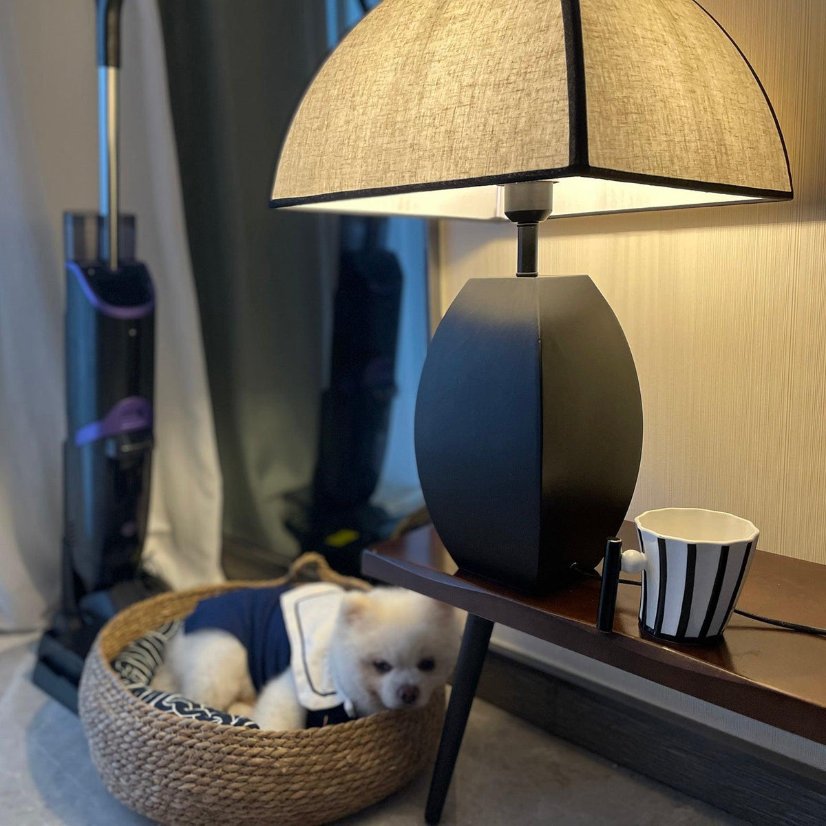 Alux minimalistisk bordslampa i tyg