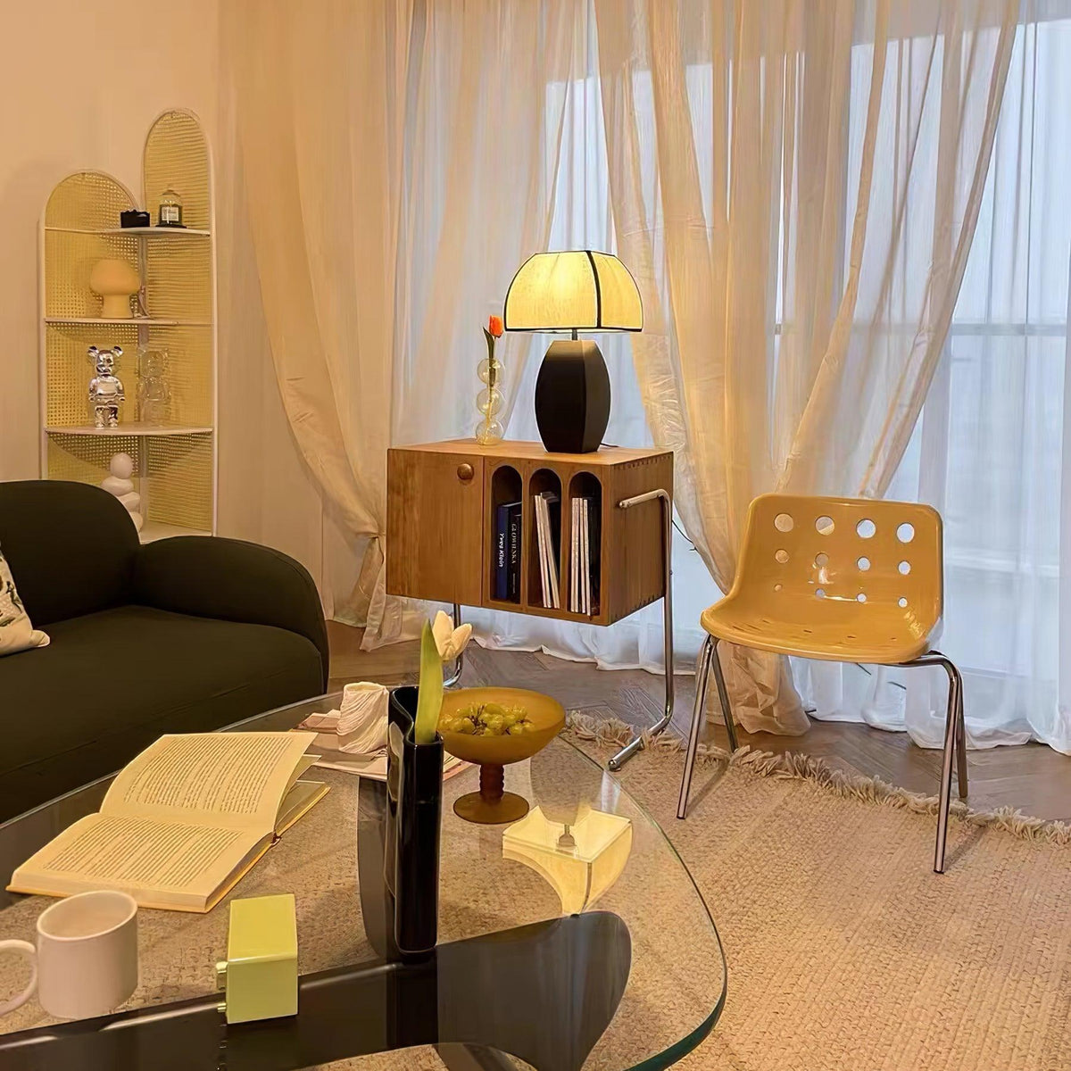 Alux minimalistisk bordslampa i tyg