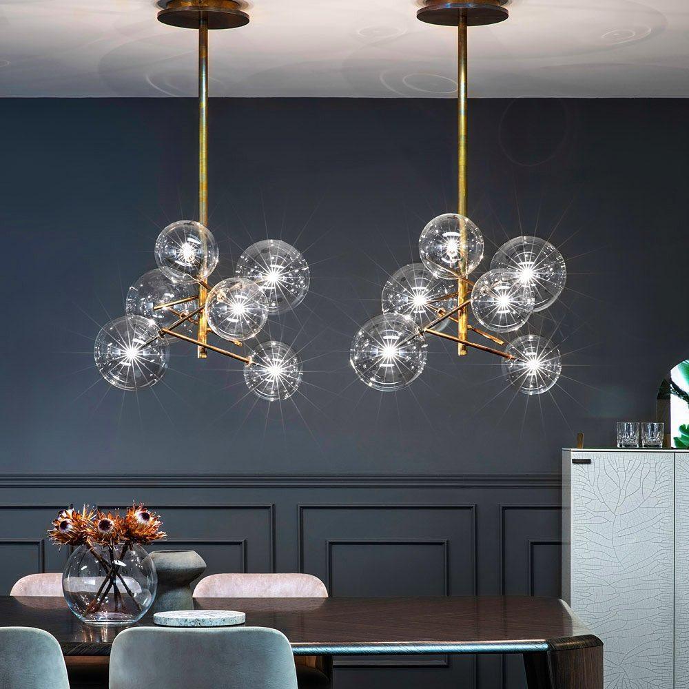Aveno LED-ljósakróna úr glæru kristalgleri