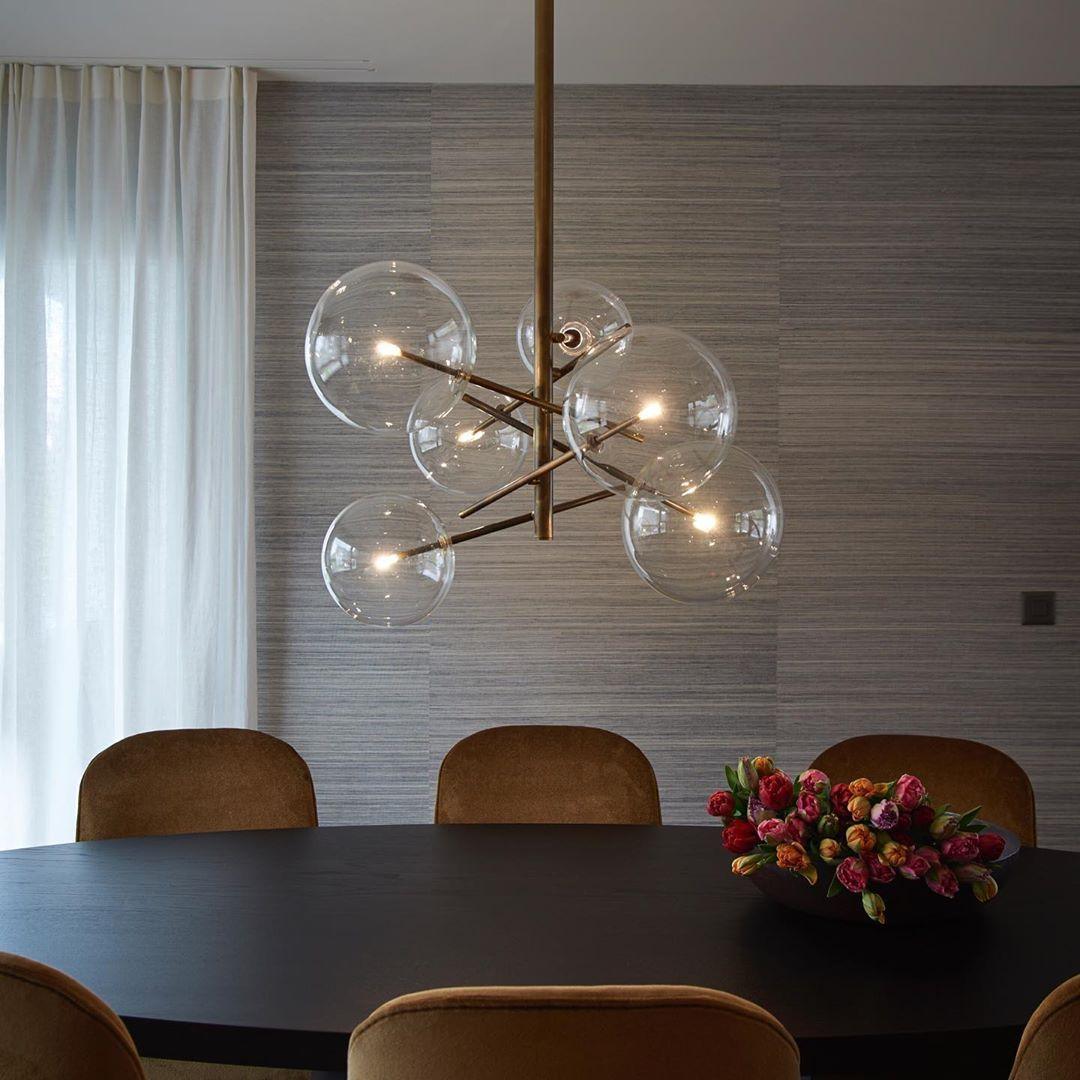 Aveno LED-ljósakróna úr glæru kristalgleri