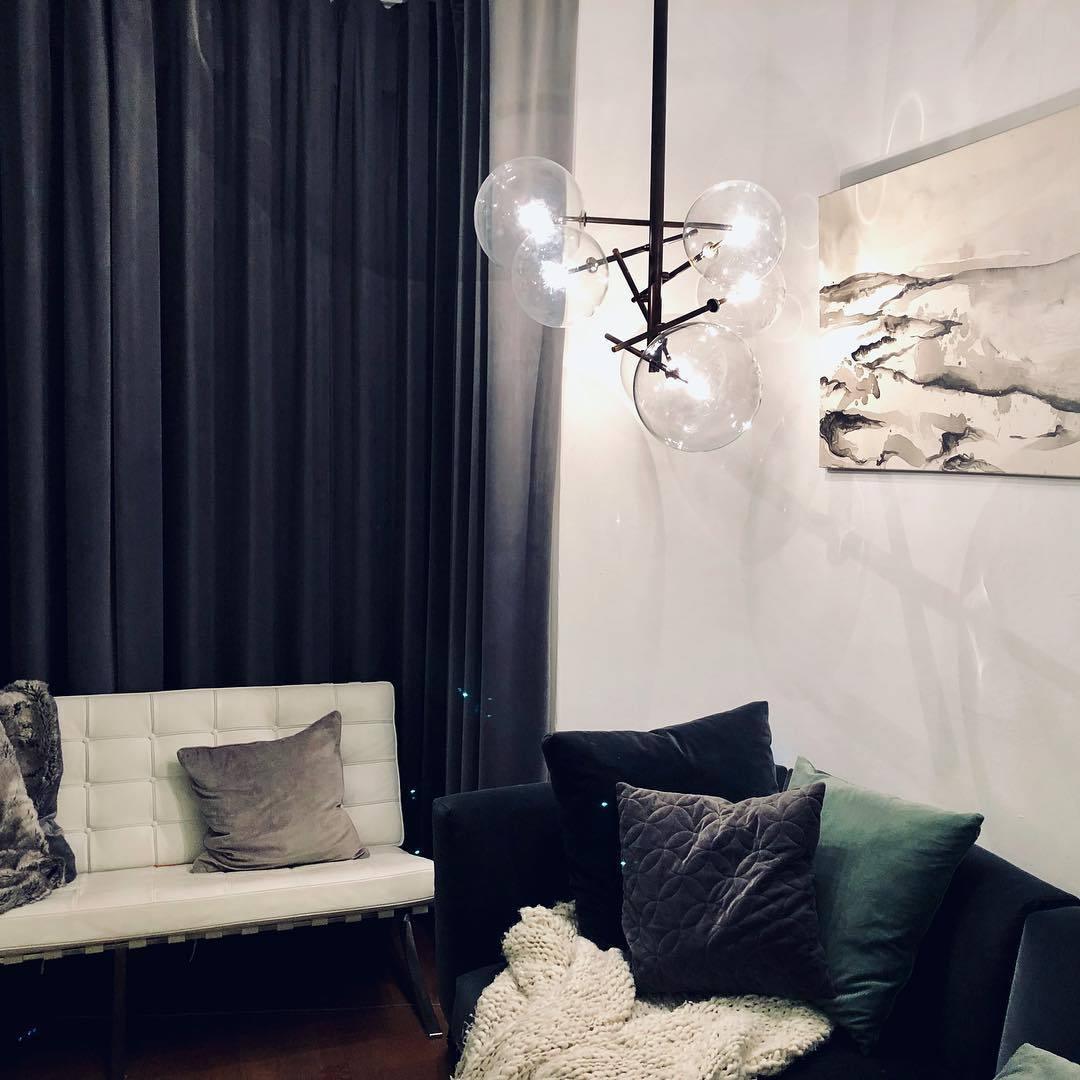 Aveno LED-ljósakróna úr glæru kristalgleri