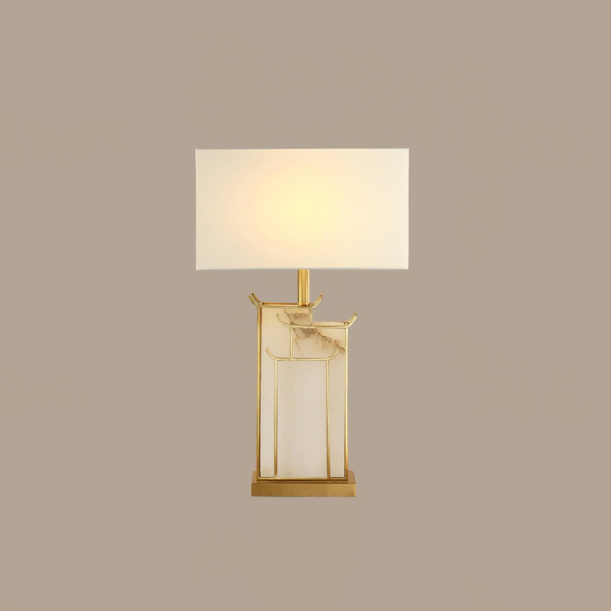 Nysilor rektangulær bordlampe i glas