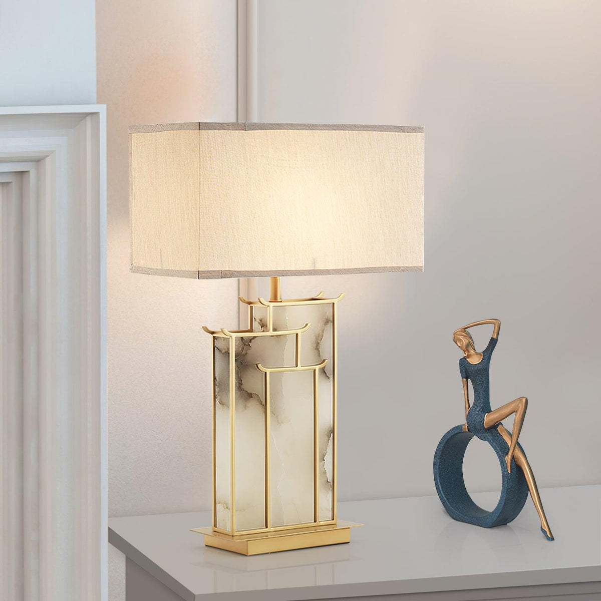 Nysilor rektangulær bordlampe i glas