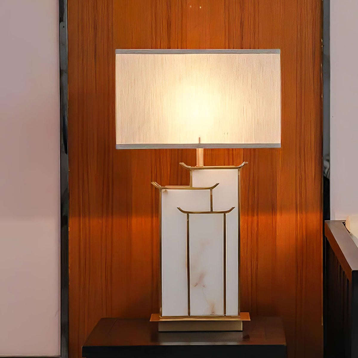 Nysilor rektangulær bordlampe i glas