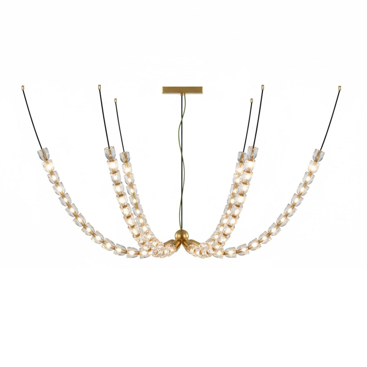 Candeeiro de teto de cristal dourado Nexus