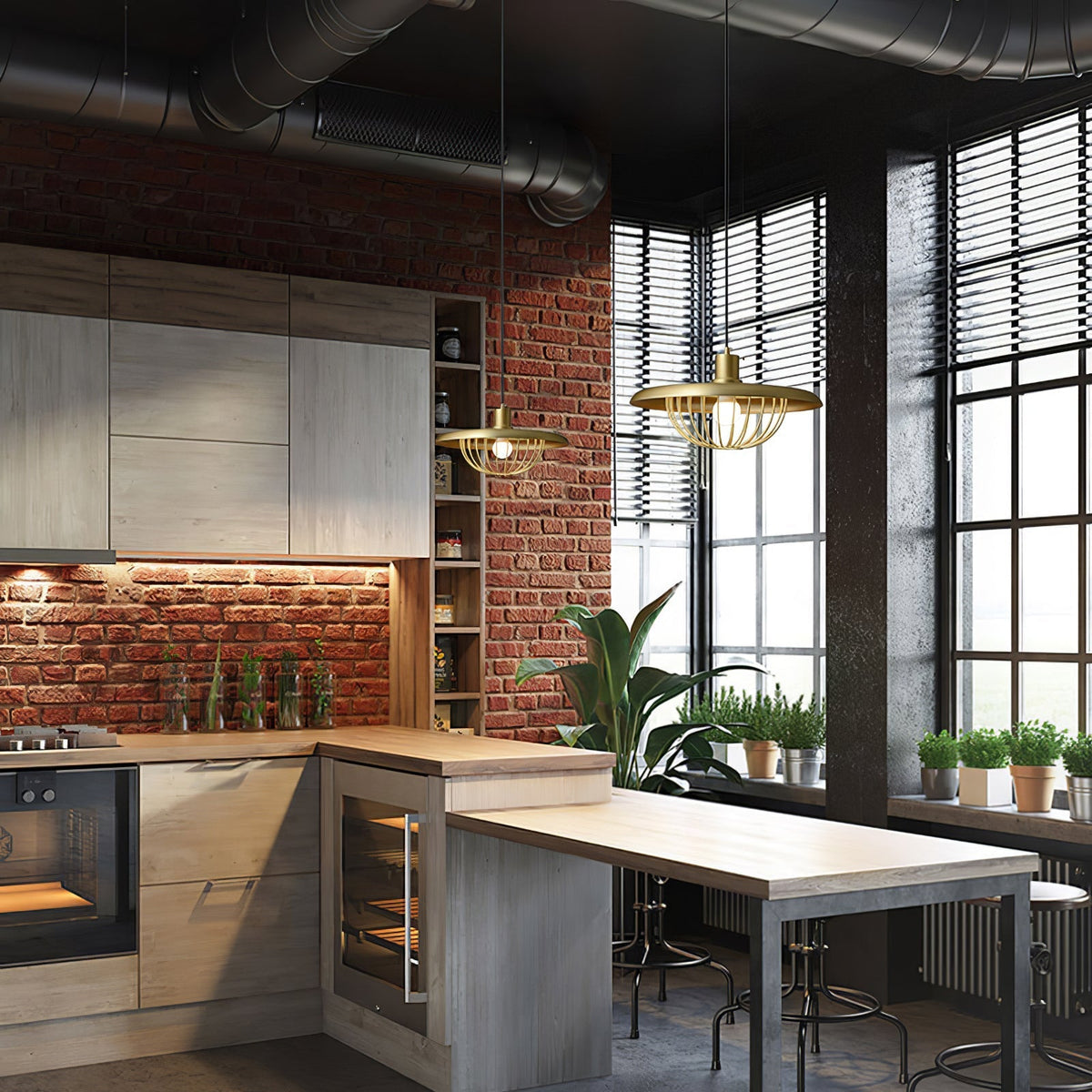 Candeeiro suspenso retro vintage em madeira Rinoira