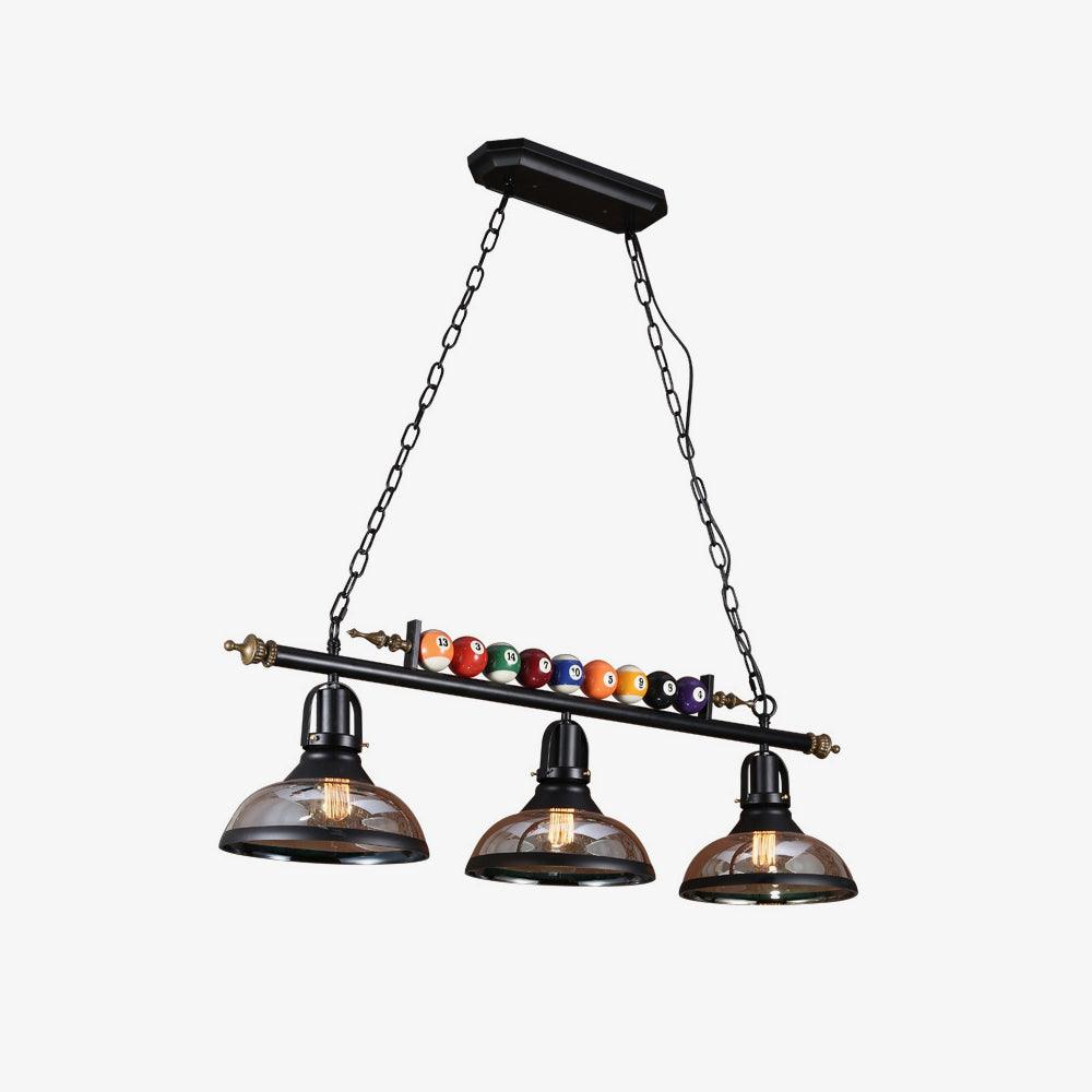 Candeeiro de teto Rivi com bola de bilhar, vidro preto, moderno