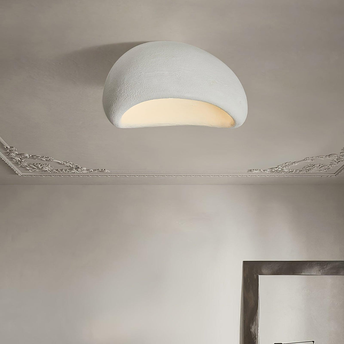 Rivenira loftslampe med japansk wabi-sabi-måne