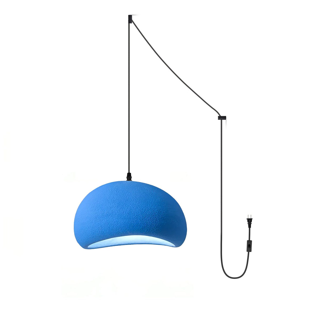 Ecor gips-pendellampe halvkupel plug-in wabi sabi