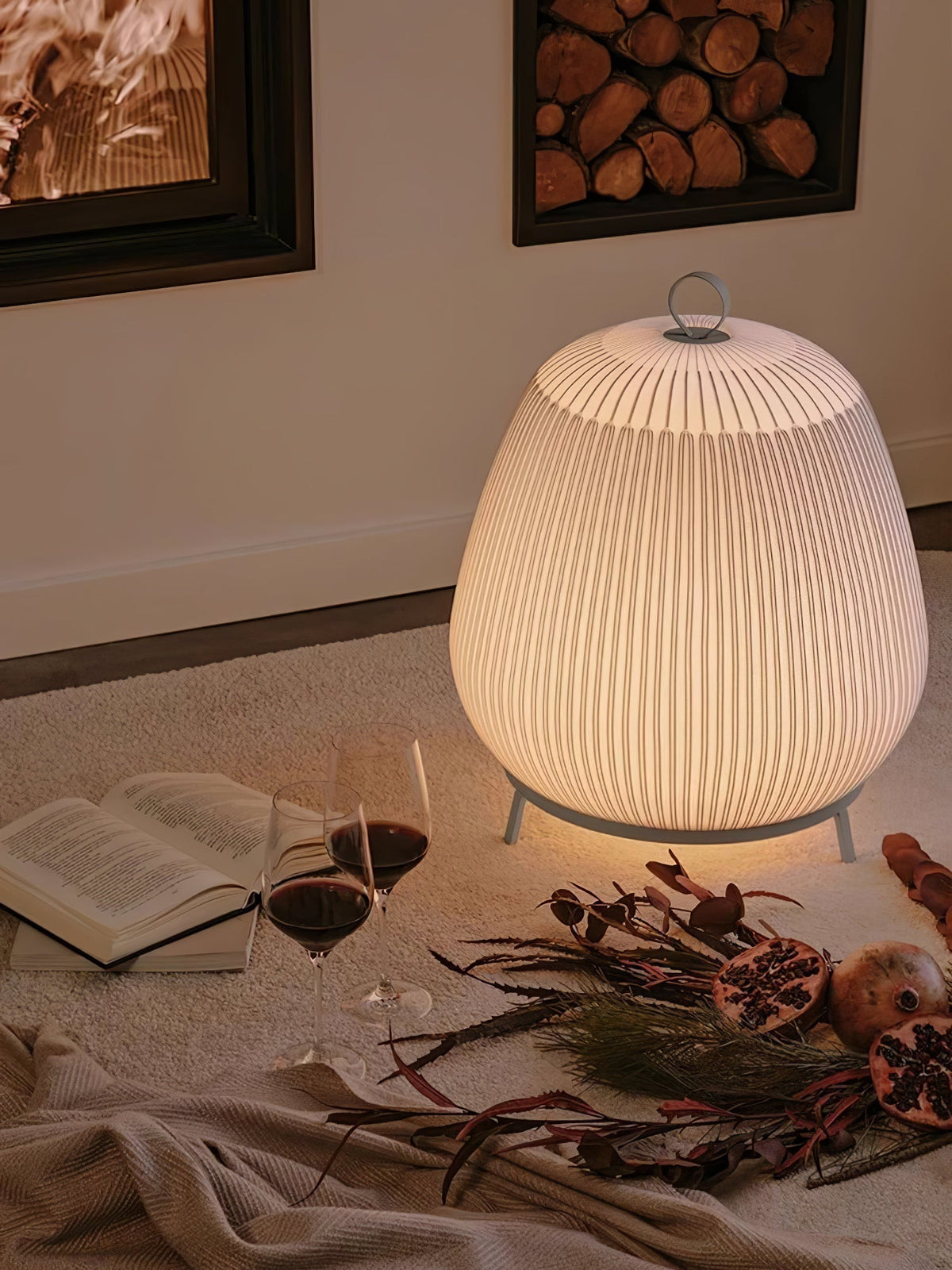 Nancy moderne bordlampe i stof