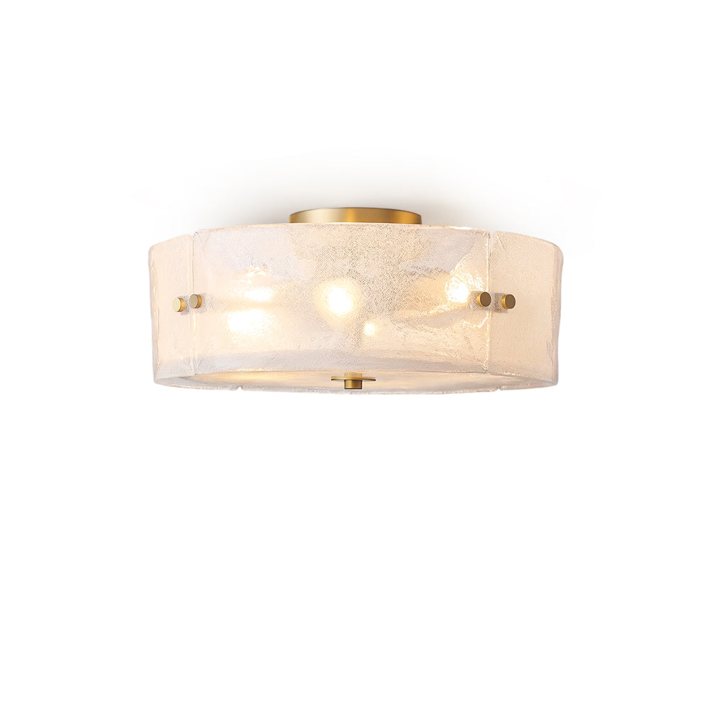 Velenella loftslampe med struktureret glas
