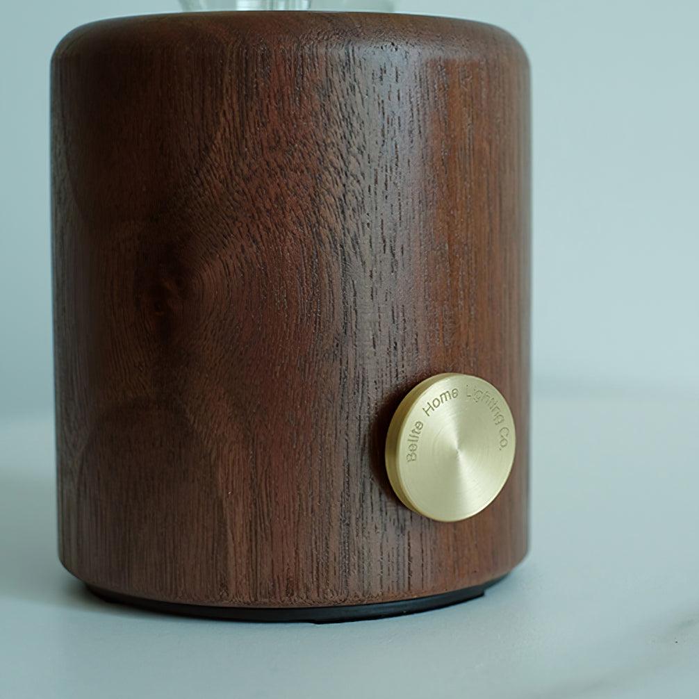 Candeeiro de mesa Altheil retro em madeira