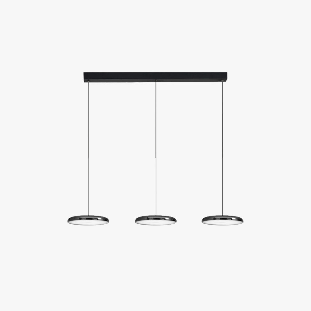 Candeeiro suspenso moderno minimalista Aria, em metal vermelho, preto e prateado, quarto