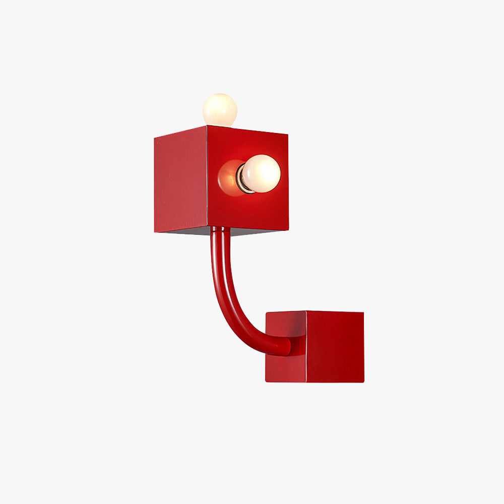 Candeeiro de parede LED moderno de estilo industrial Aria, interior, vermelho, sala de estar e quarto