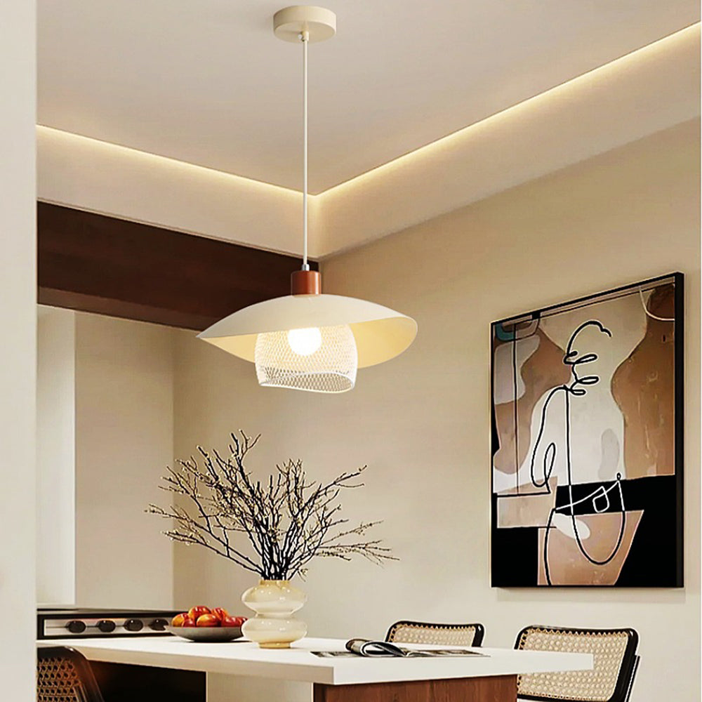 Arisha Modern LED Pendant Light Beige/Green/Wood Dining Room