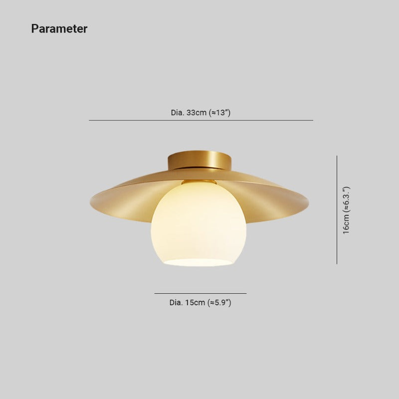 Arisha nordisk retro LED-loftlampe i metal og glas til gang