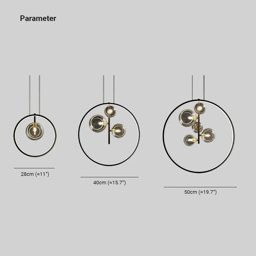Arisha nordisk modern LED-pendellampa med glasbubblor för matsal