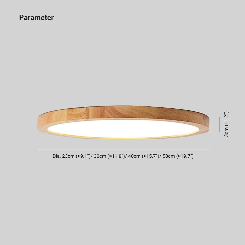 Minimalískur LED-loftlampi frá Orvix úr viði