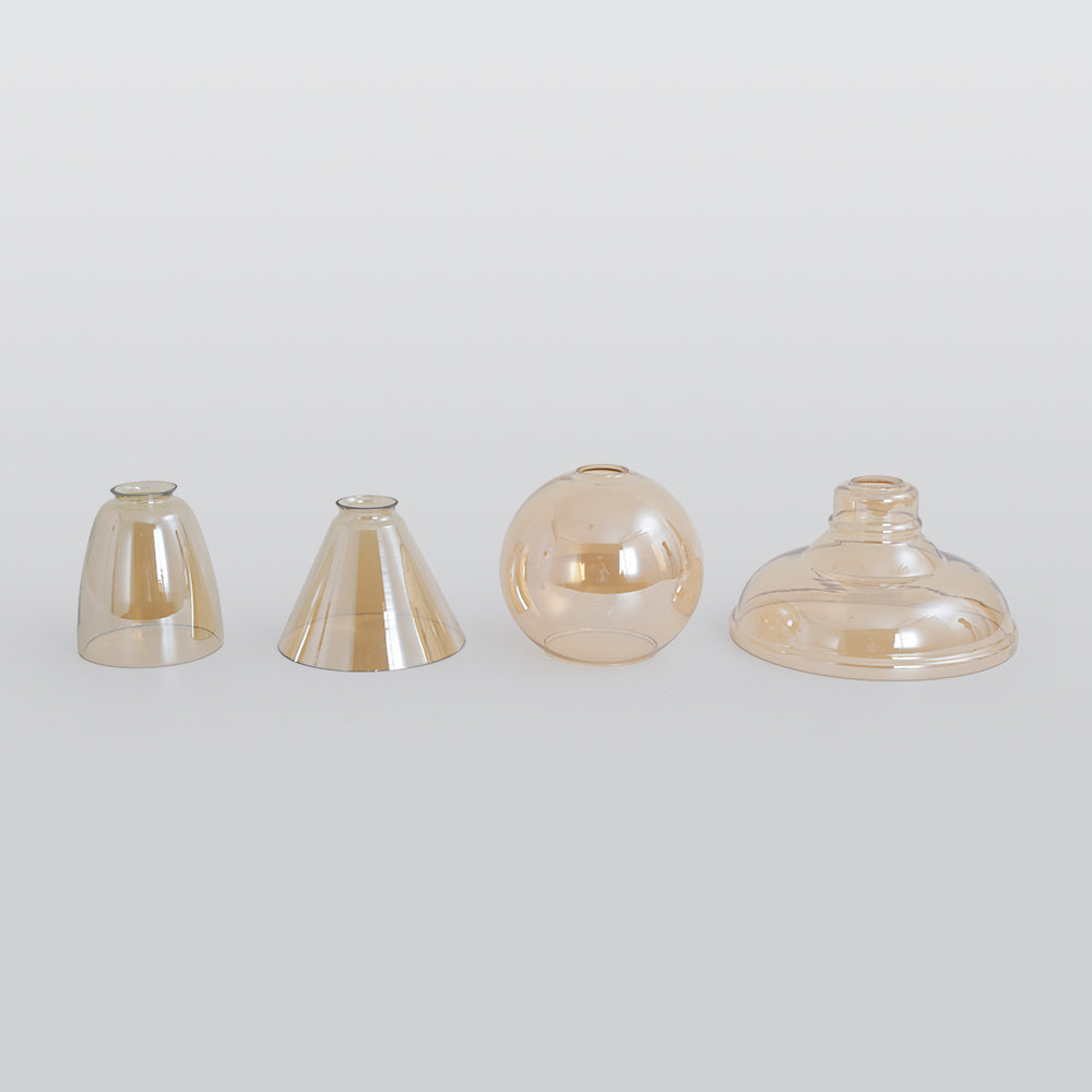 Teni Industrial Glass Pendant Light Clear/Amber/Smoke Grey