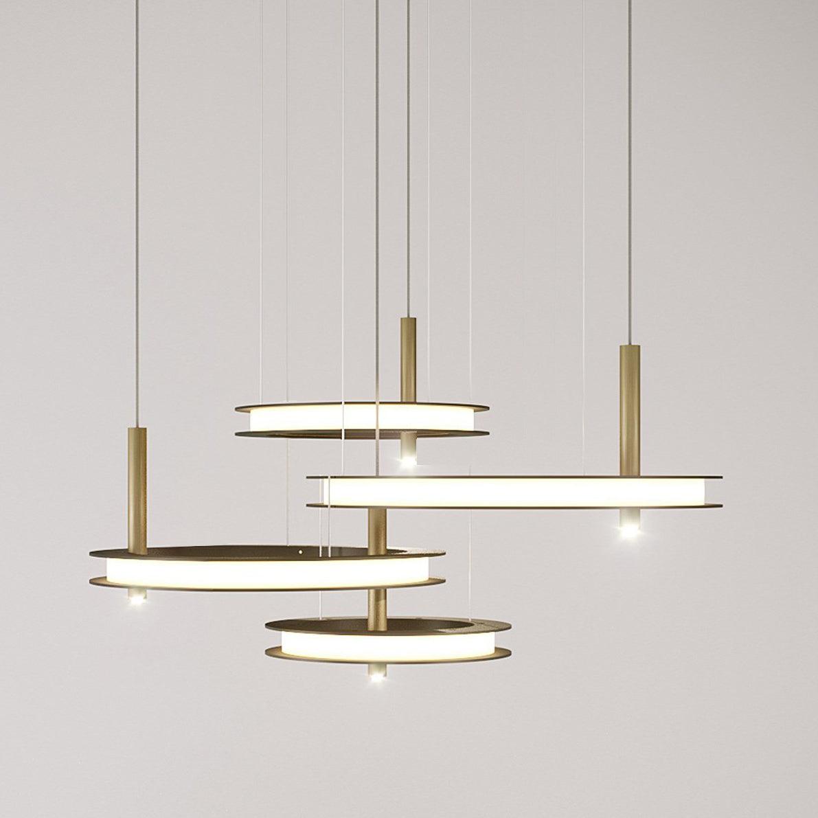 Virauian minimalistisk lysekrone med ringe i flere lag
