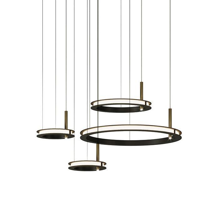 Virauian minimalistisk lysekrone med ringe i flere lag