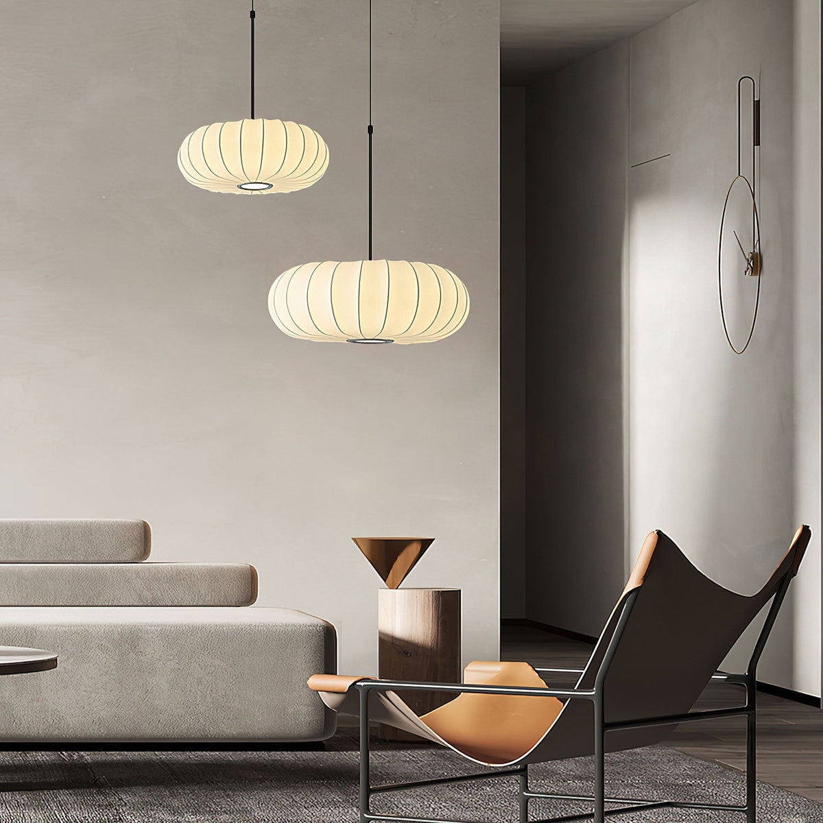 Candeeiro suspenso Caedwyn Lantern em seda