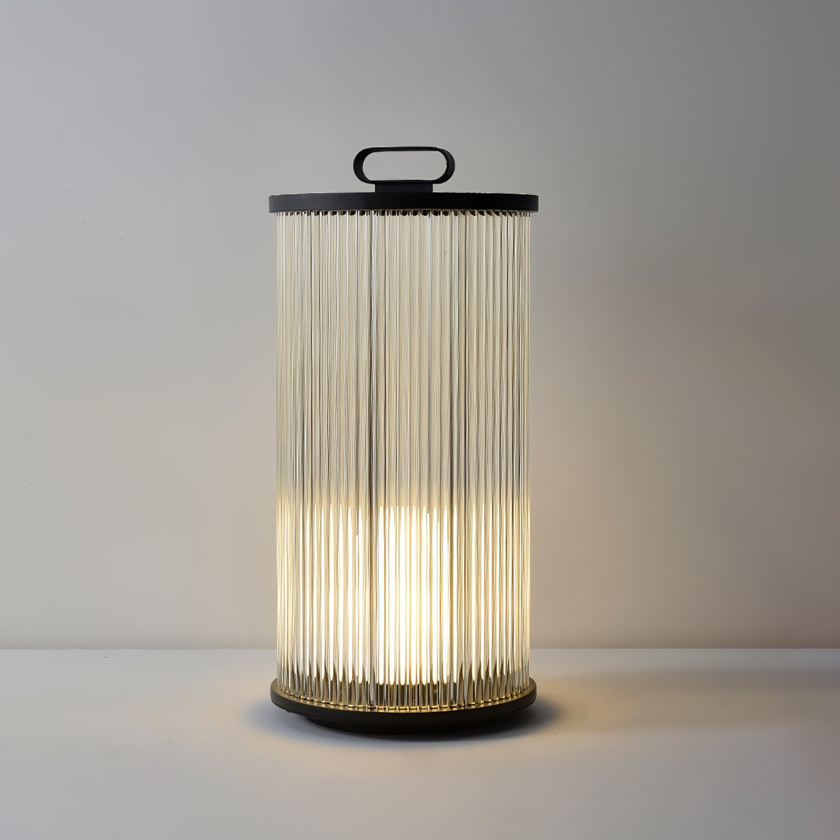 Niri gólflampi úr stáli og akrýl, minimalískur